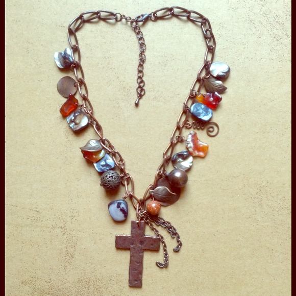 *REDUCED!  Bronze colored statement necklace