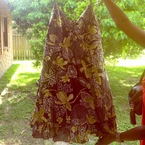 Sundress (brown, green, yellow, white)