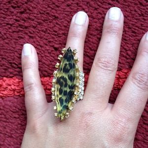 Betsey Johnson gold, leopard ring