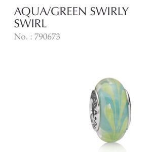 Authentic Pandora Charms. Aqua/green swirl charm