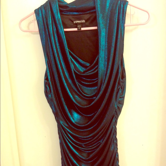 Express Blue Shimmer Club/Party Top