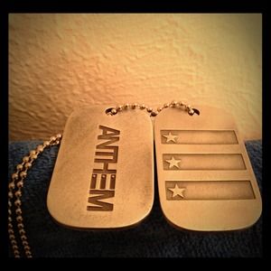 Anthem made dog tag necklace