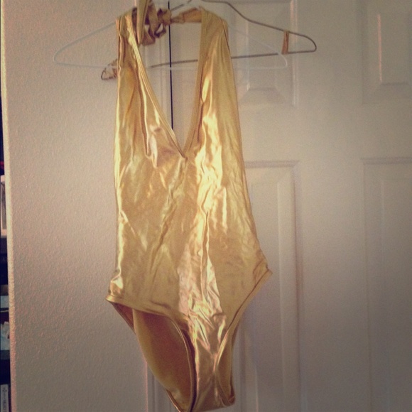 Old navy gold halter bathing suit