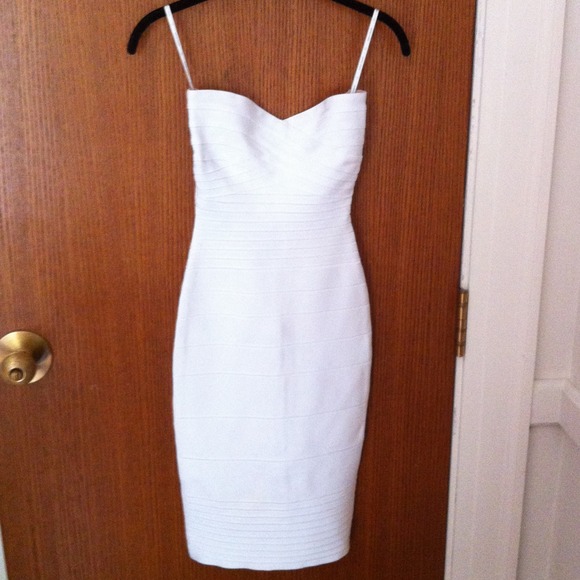 White strapless authentic Herve leger.