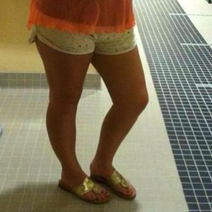 Off white lace shorts