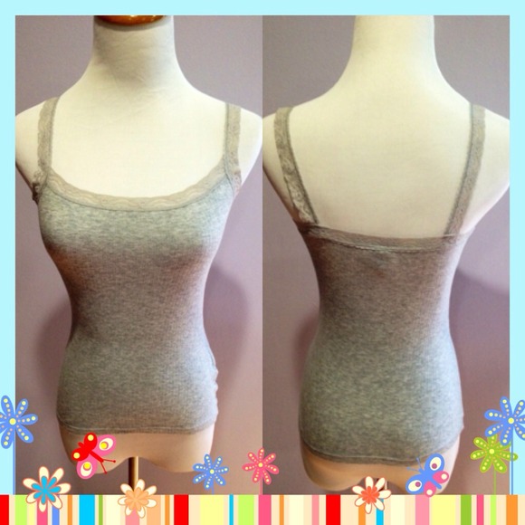 Sold:Cute ribbed cami with lace