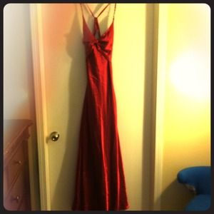 Red satin elegant dress, one of a kind!