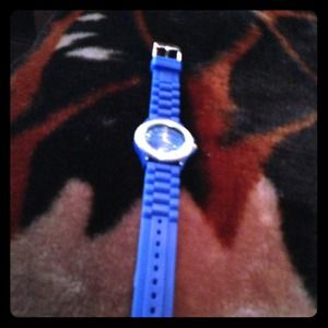 Blue silicone watch