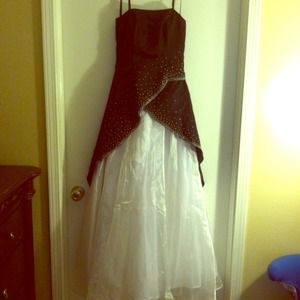 Black and white ball gown