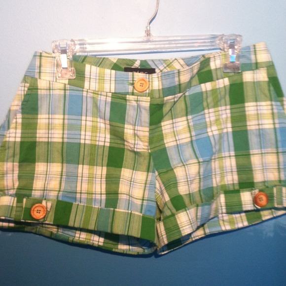 Plaid shorts, cotton with 3 percent spandex