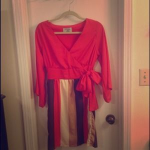 Coral and Brown Dress, S