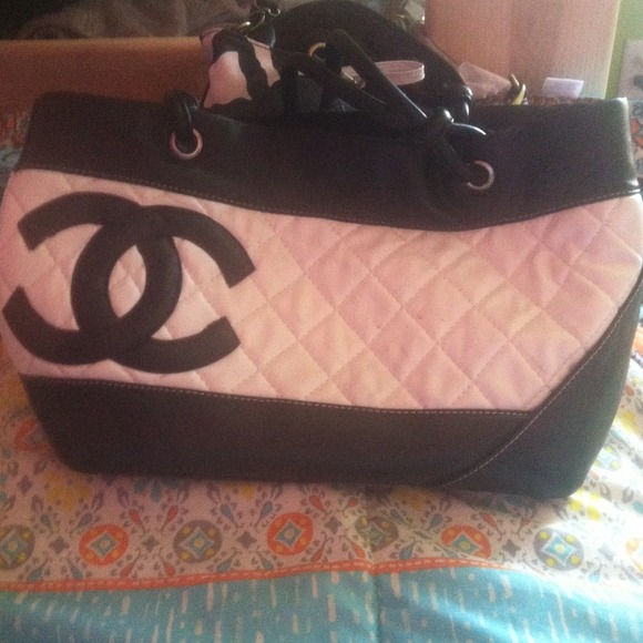 Black and white Chanel purse