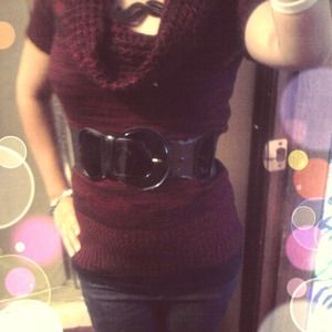 Black & Red Cowl Neck Sweater By Candie's.🎀 OBO!