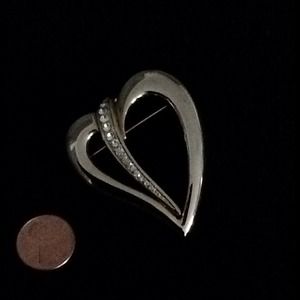 Faux Diamond Heart Pin