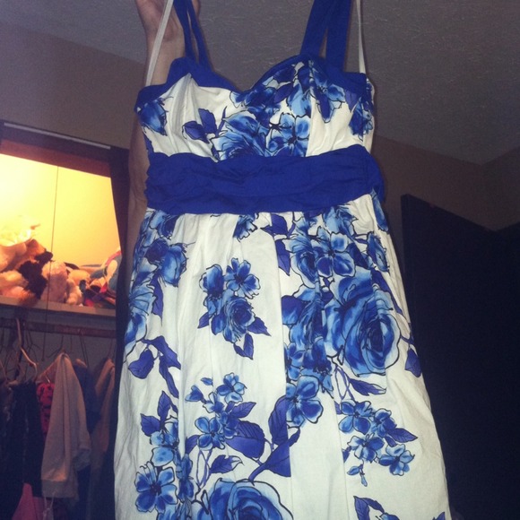 Blue floral dress