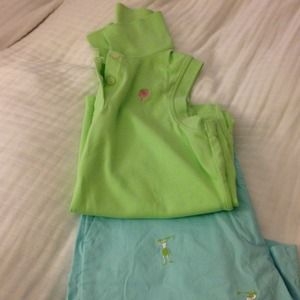 Lilly Pulitzer lime green sleeveless polo shirt