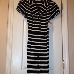 Navy and white dress