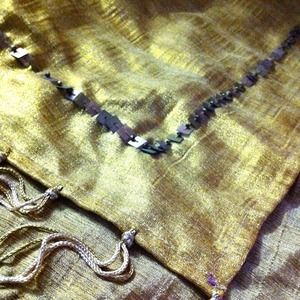 Beautiful gold scarf with bronze sequins