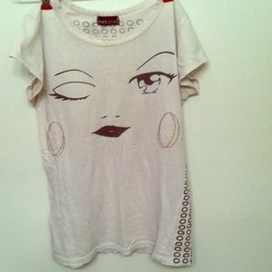 Smiley face white top