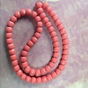 Vintage Coral beads, Real Plastic