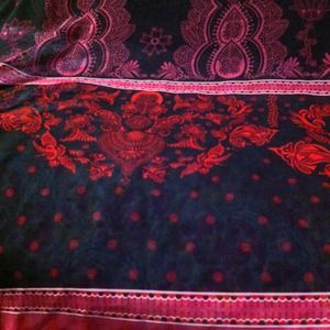 Lovely black and brown scarf with pink ad red