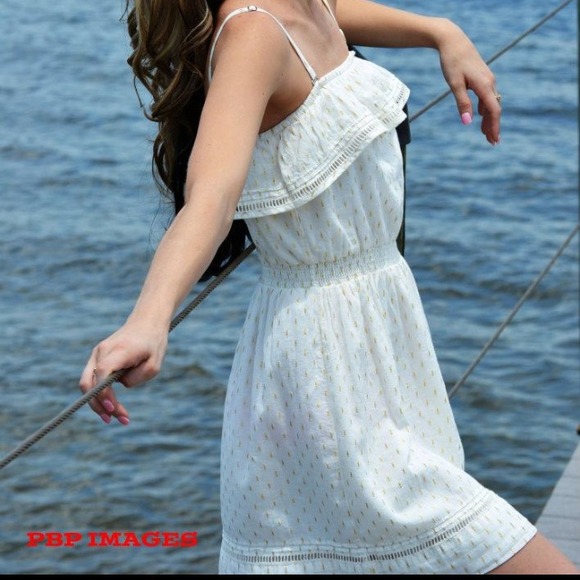 Express white dress with gold print - Picture 2 of 3
