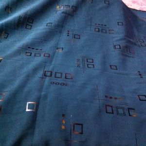 SOLD Teal scarf with brown/gold square pattern