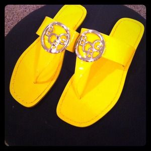 Yellow BCBG Sandals. Like New in Box