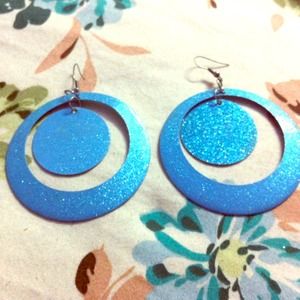 Baby blue sparkly earrings