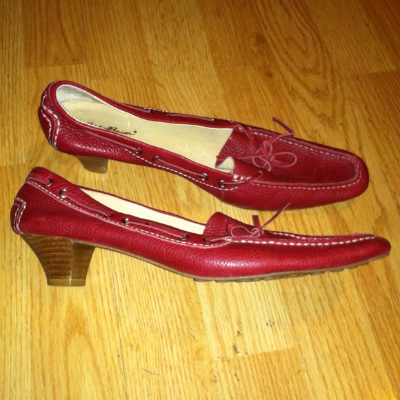 Red leather heels by Eddie Bauer - size 8.5