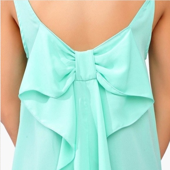 Tops - Mint bow back tank
