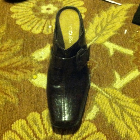 Brown mock croc shoes