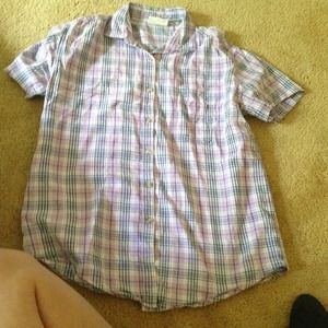 Purple plaid shirt