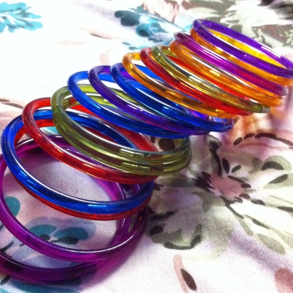 Colorful plastic bangles