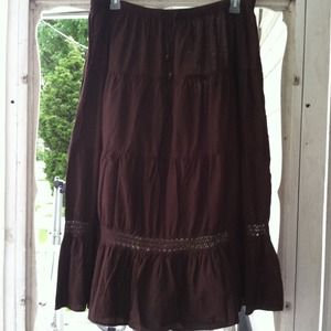 Gifted!! Cool chocolate brown cotton skirt