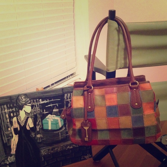 Gorgeous Genuine Leather Fossil Patchwork Bag