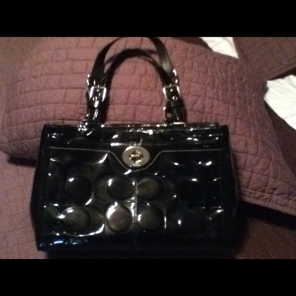Authentic Coach black patent leather bag