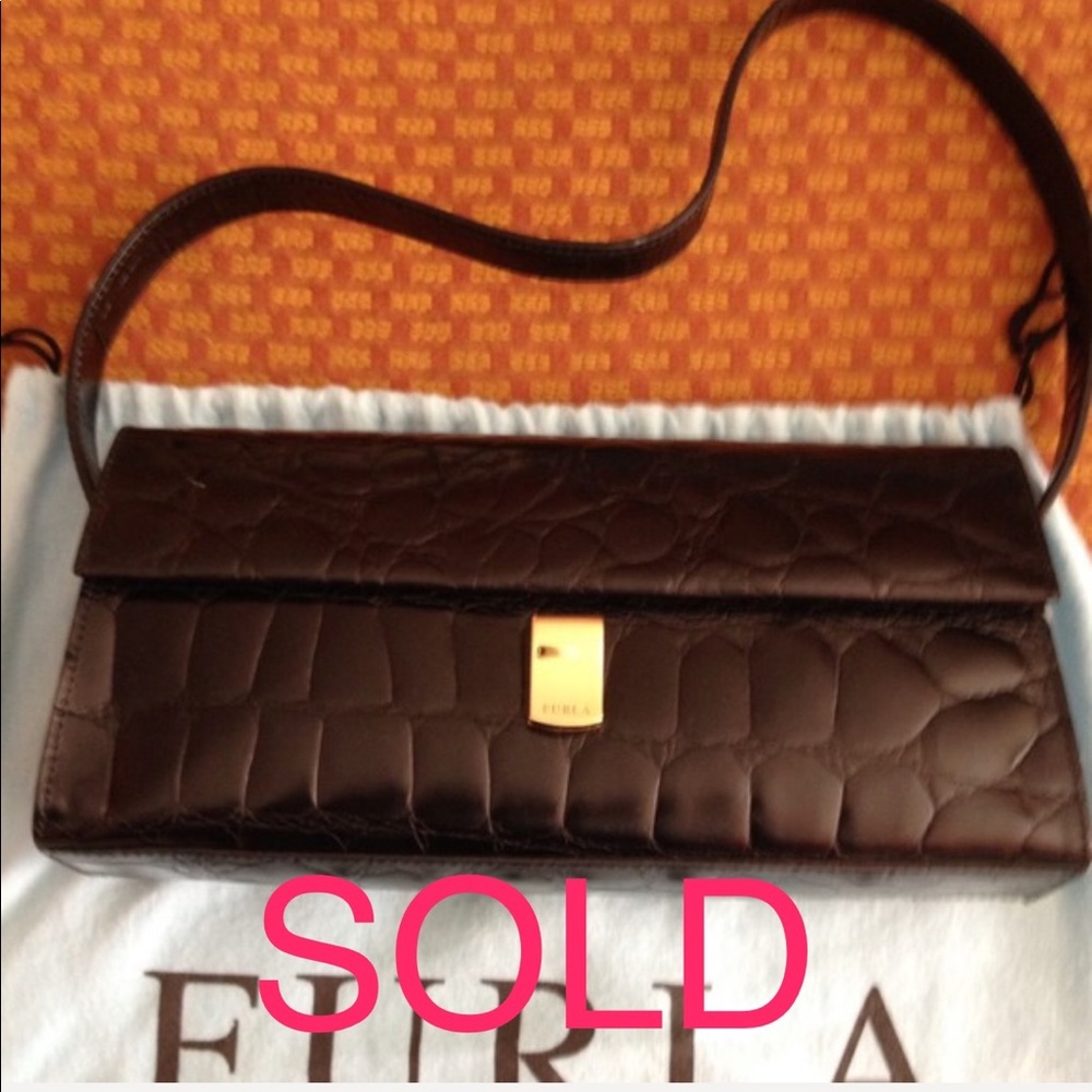 Furla classic black bag pristine with dustbag