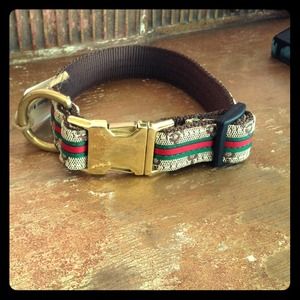 gucci print dog collar