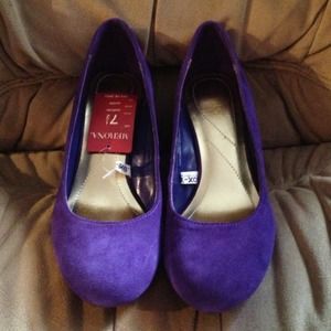 Used once - Suade Purple Wedge..