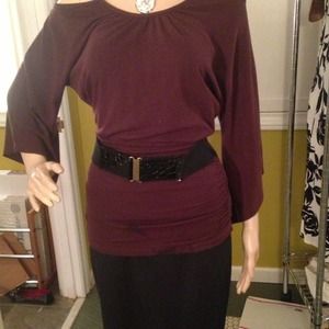 REDUCED Brown , cold shoulder top size S