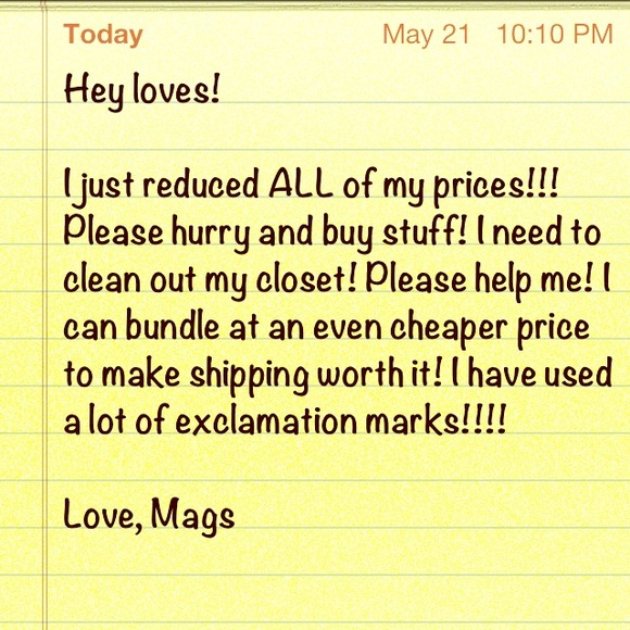 All prices have been reduced!!! Most by over 50%.