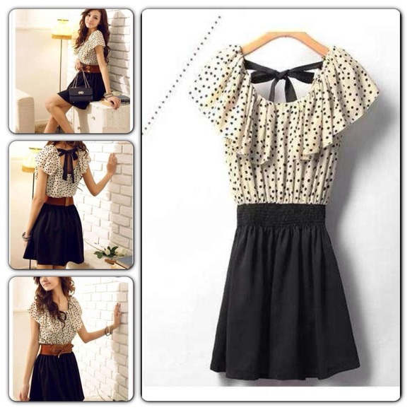 RESERVED; Korean Fashion Polka Dot Dress