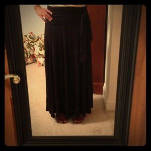 Convertible black maxi skirt