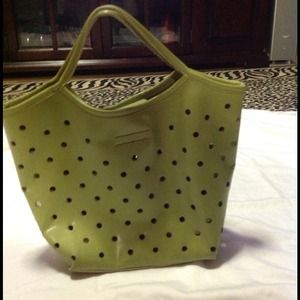 Green leather bag