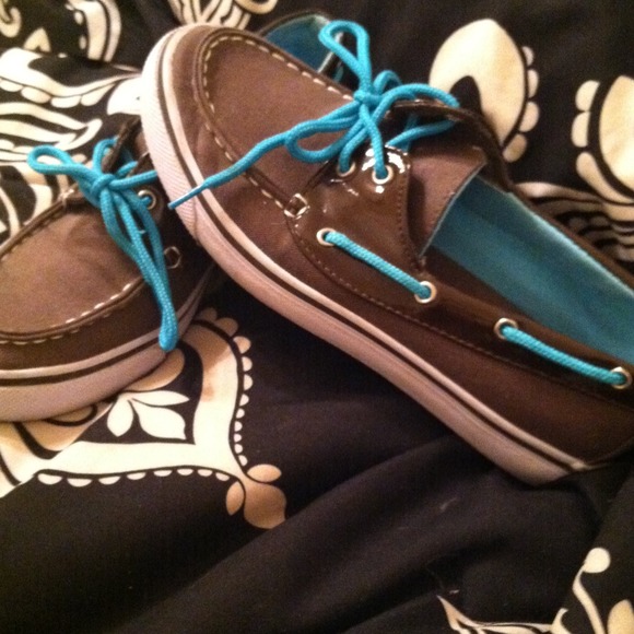 Brown boat shoes