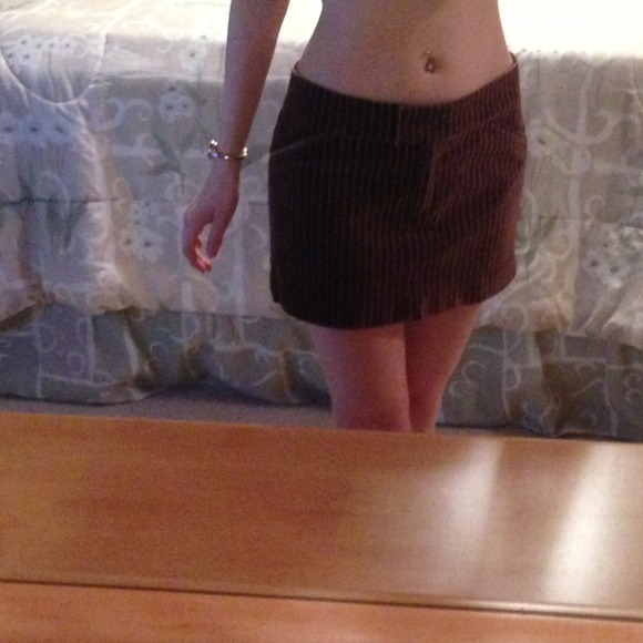 * SOLD * Chocolate Velour Lined Pinstripe Mini