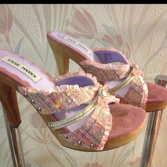 Steve Madden Birthday Cake Solid Wood Heels ! - Picture 2 of 4