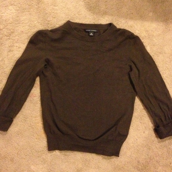 Banana Republic brown cotton/cashmere 3/4 sweater