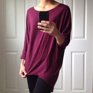 French terry wine color dolman